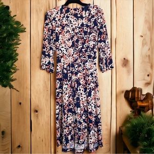 IGIGI Plus Size 12, Navy, Coral and White Floral Dress.